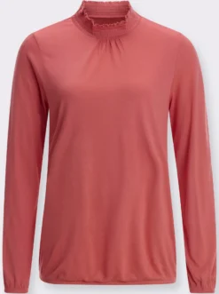Stehkragenshirt aus reiner Viskose