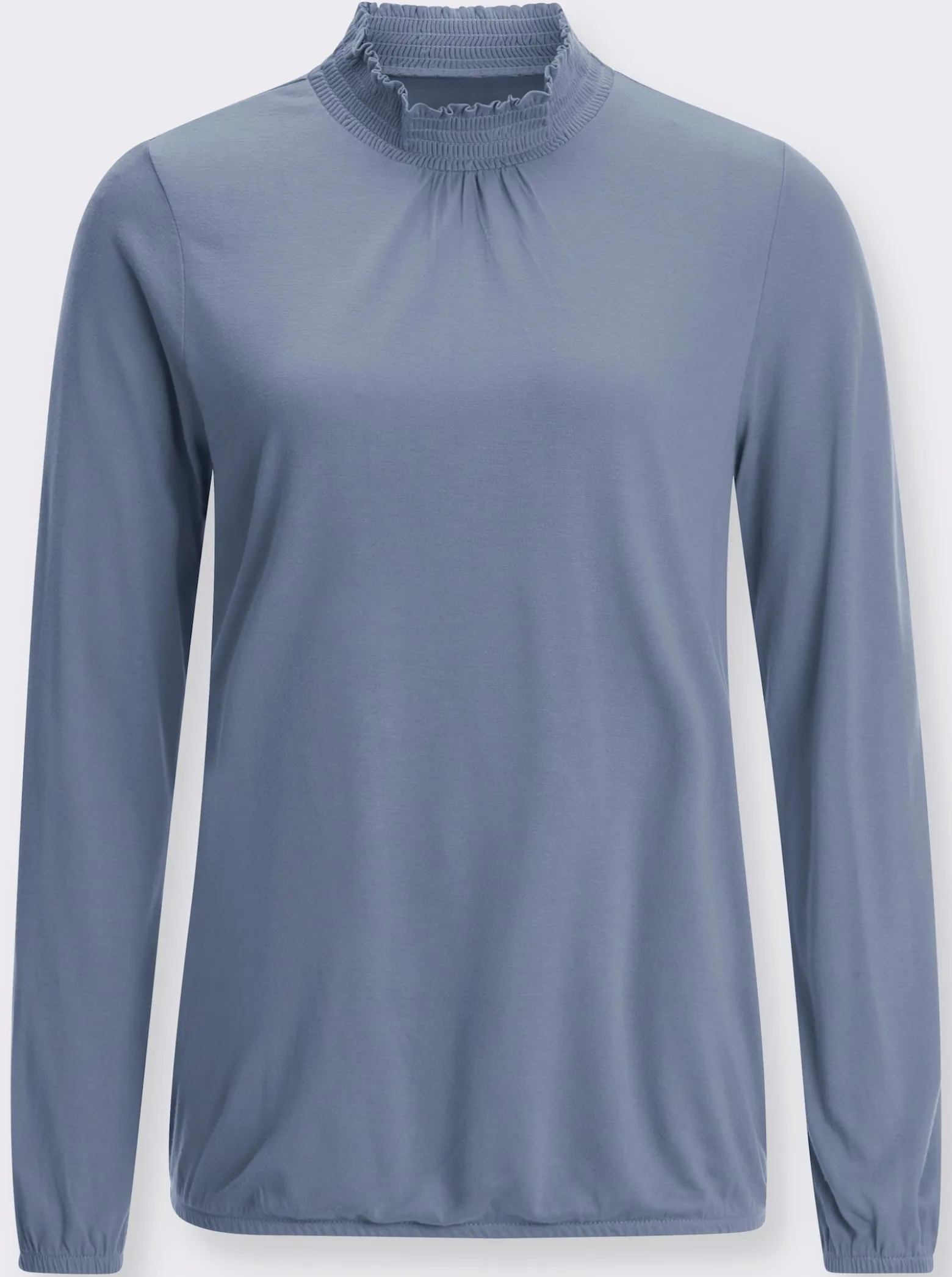 Stehkragenshirt aus reiner Viskose