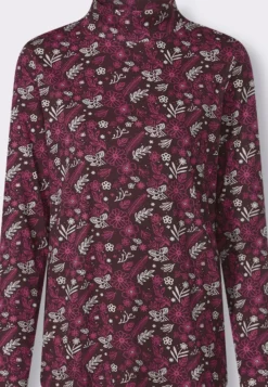 Stehkragenshirt im floralem Allover-Dessin
