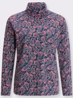 Stehkragenshirt im Paisley-Muster