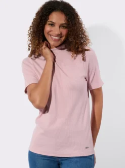 Stehkragenshirt in Baumwoll-Qualität