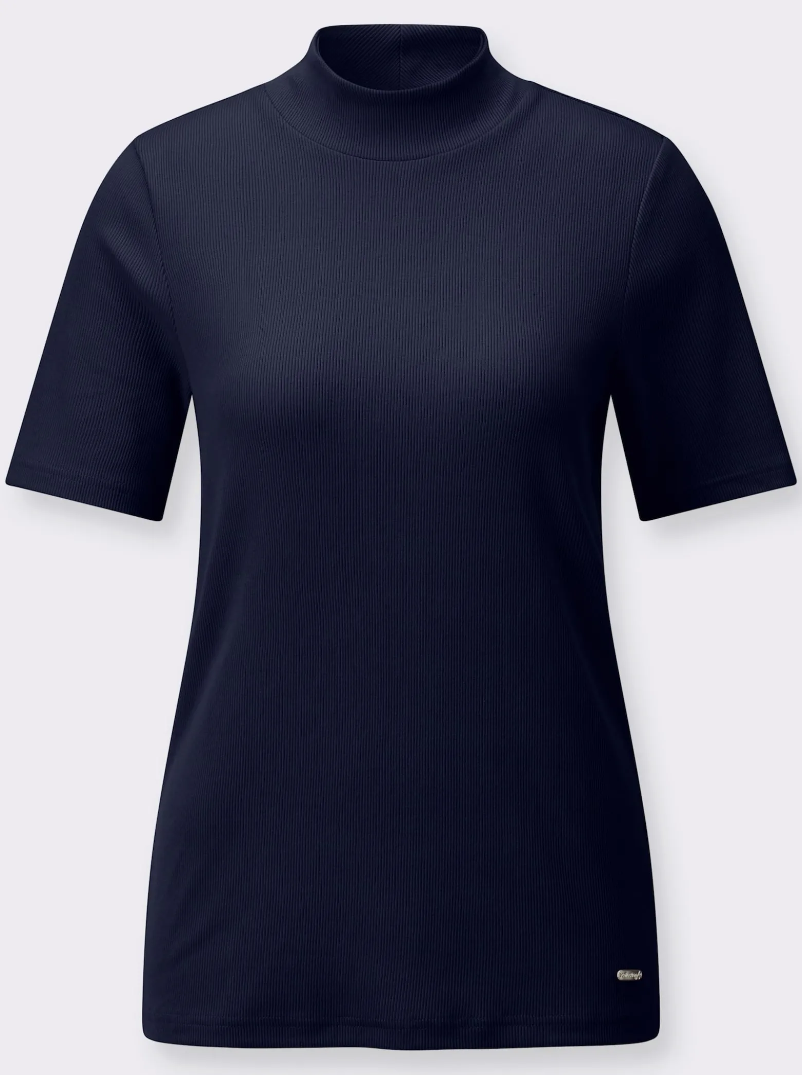 Stehkragenshirt in Baumwoll-Qualität