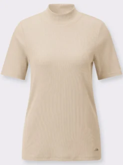 Stehkragenshirt in Baumwoll-Qualität