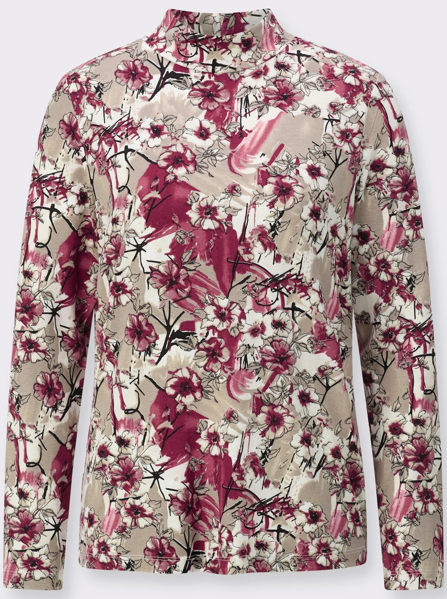 Stehkragenshirt in ECOVERO-Qualität von Lenzing