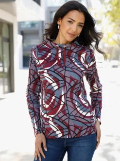 Stehkragenshirt in formstabiler Interlock-Qualität