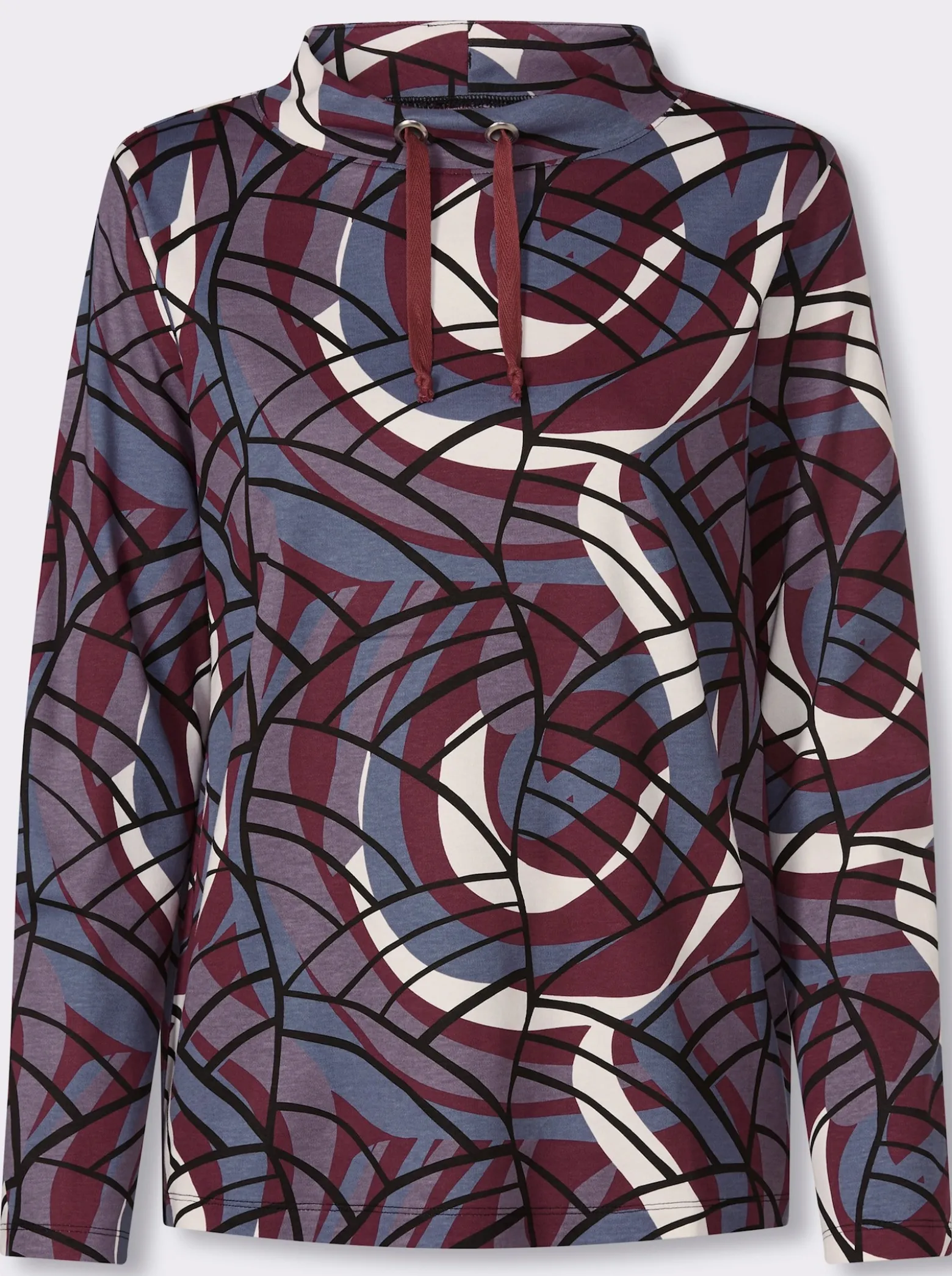 Stehkragenshirt in formstabiler Interlock-Qualität