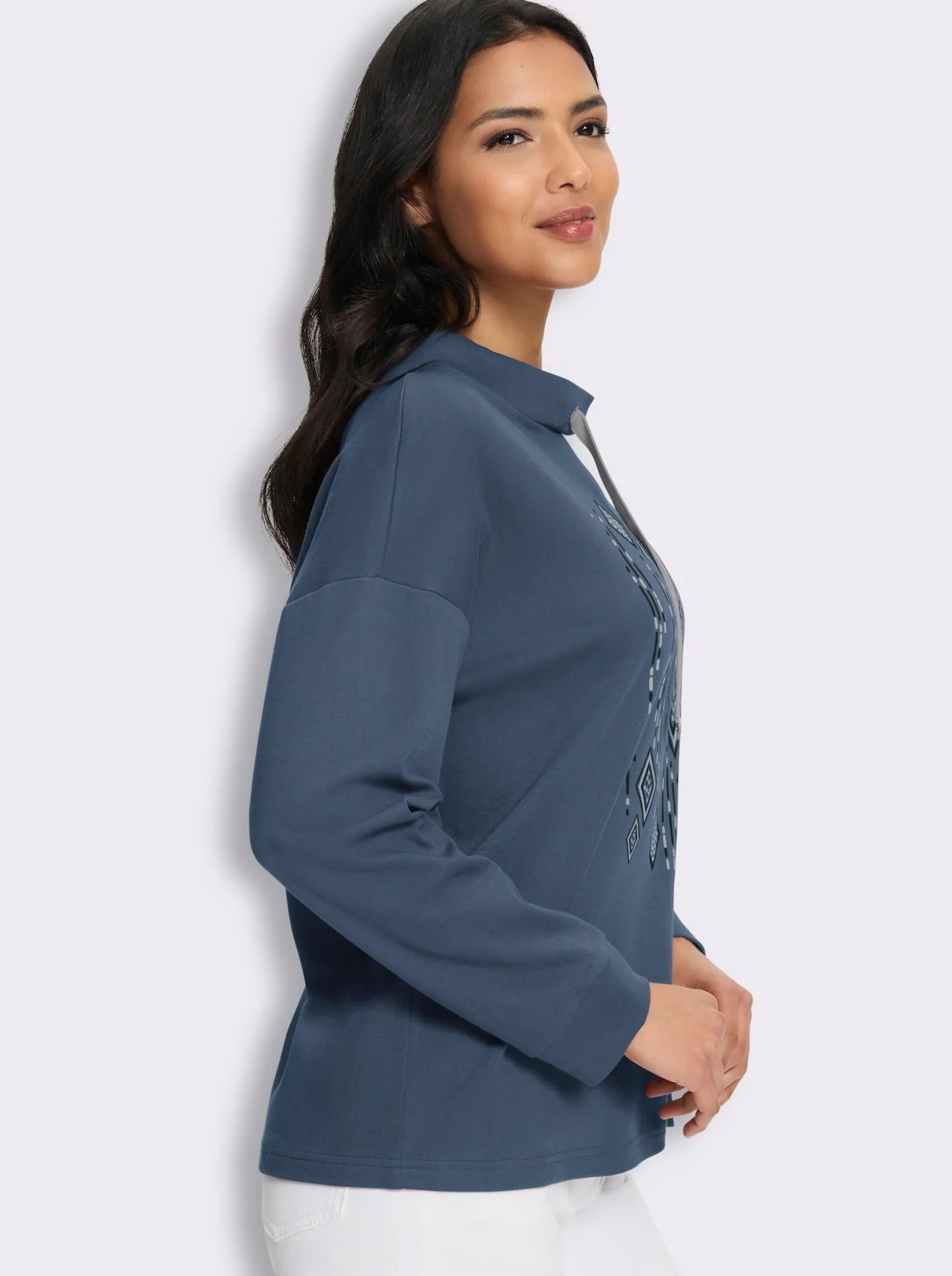 Stehkragenshirt in Interlock-Qualität