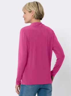 Stehkragenshirt in Viskose-Qualität