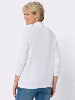 Stehkragenshirt in Viskose-Qualität