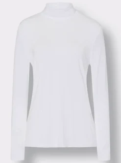Stehkragenshirt in Viskose-Qualität