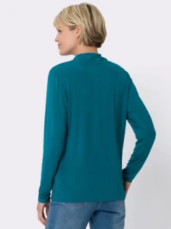 Stehkragenshirt in Viskose-Qualität