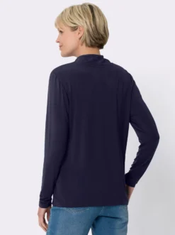 Stehkragenshirt in Viskose-Qualität