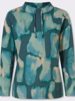 Stehkragenshirt mit Bindeband