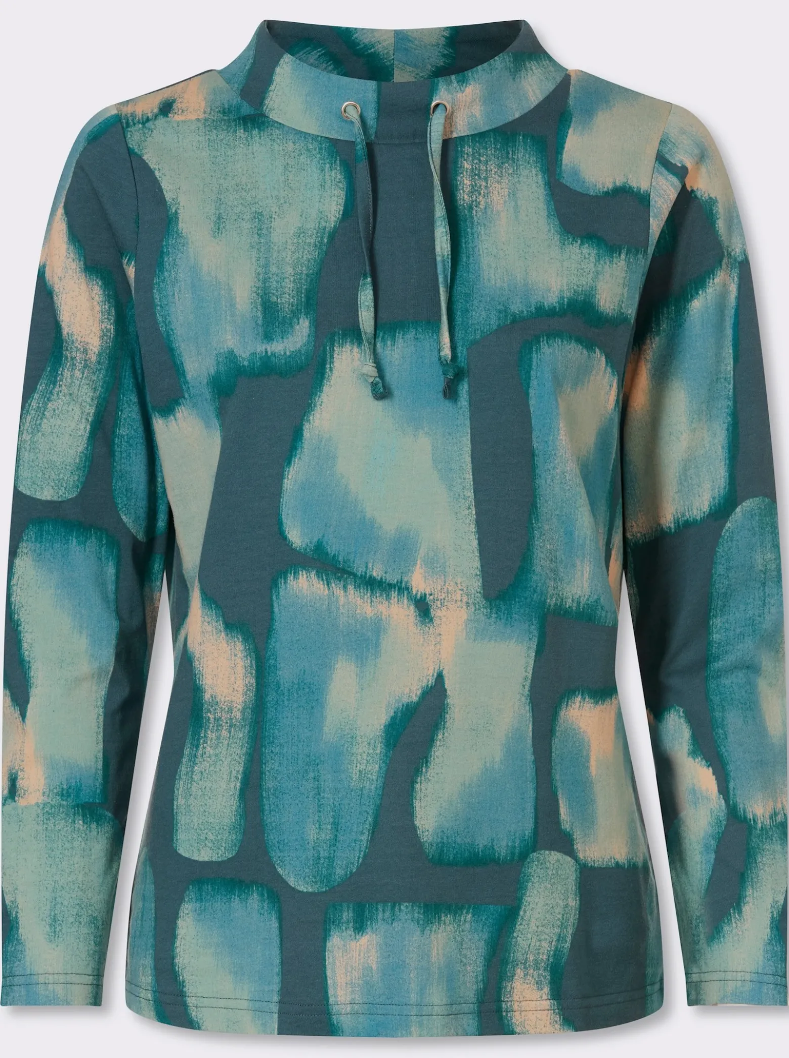 Stehkragenshirt mit Bindeband