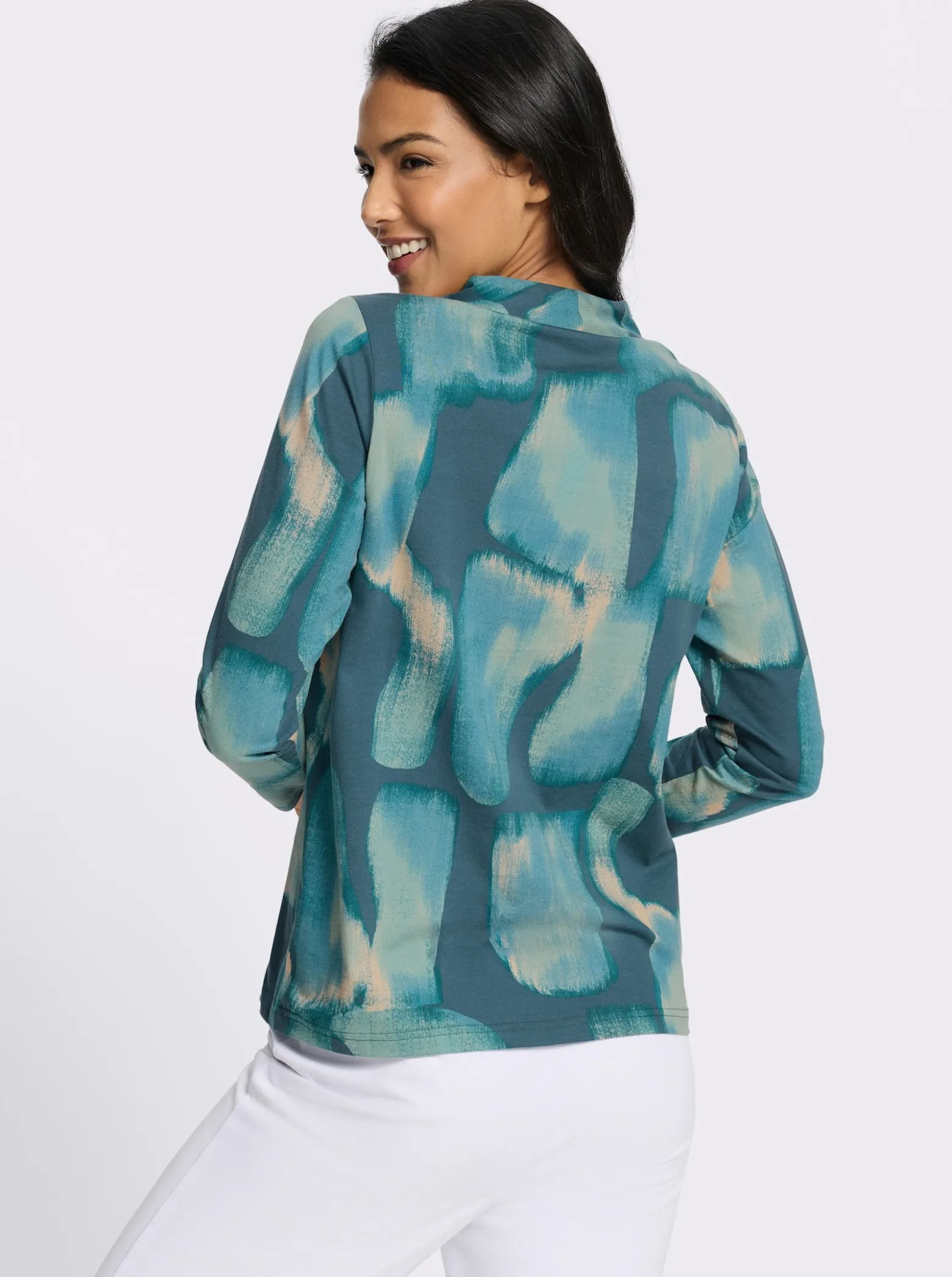 Stehkragenshirt mit Bindeband