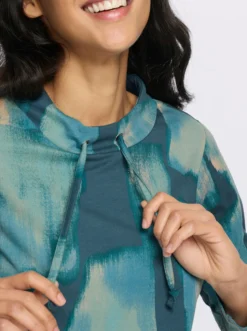 Stehkragenshirt mit Bindeband