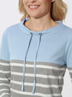 Stehkragenshirt mit Colour-Blocking