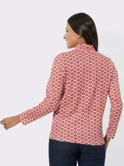 Stehkragenshirt mit Cut-out-Tropfen