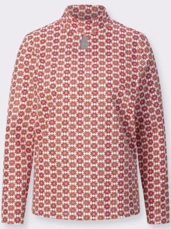 Stehkragenshirt mit Cut-out-Tropfen