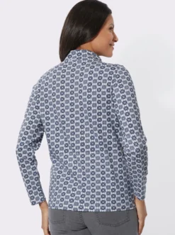 Stehkragenshirt mit Cut-out-Tropfen