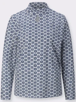 Stehkragenshirt mit Cut-out-Tropfen