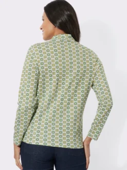 Stehkragenshirt mit Cut-out-Tropfen