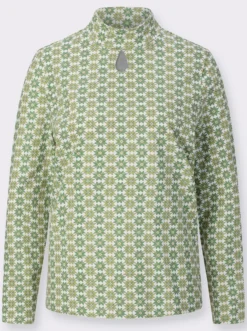Stehkragenshirt mit Cut-out-Tropfen