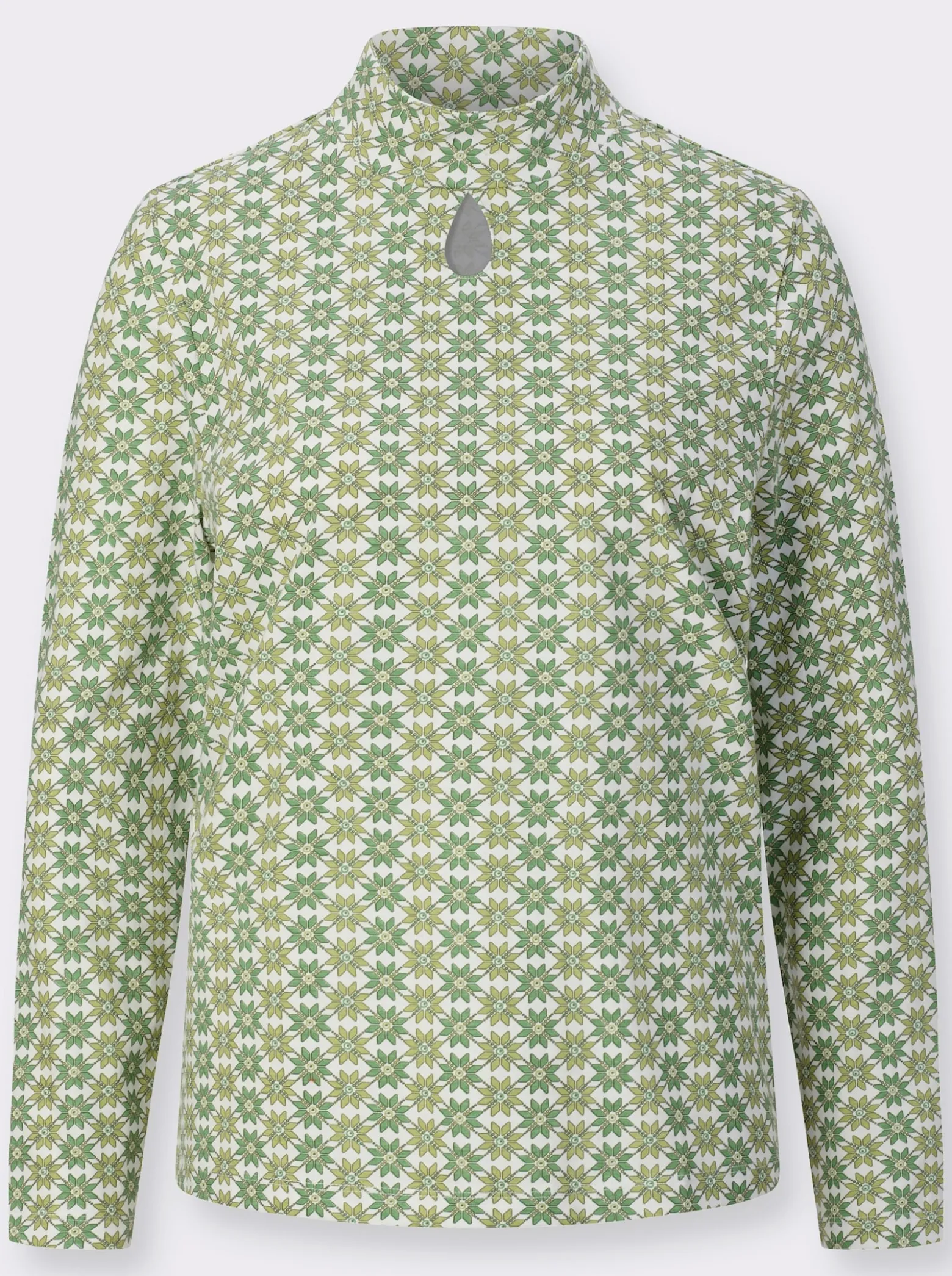 Stehkragenshirt mit Cut-out-Tropfen