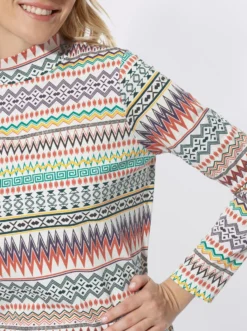 Stehkragenshirt mit Druckmuster