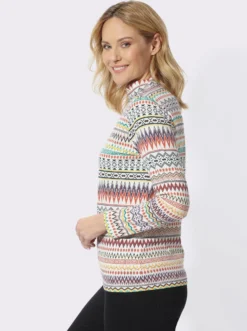 Stehkragenshirt mit Druckmuster