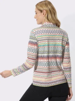 Stehkragenshirt mit Druckmuster