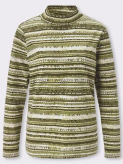 Stehkragenshirt mit Ethno-Druck