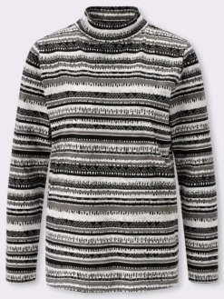 Stehkragenshirt mit Ethno-Druck