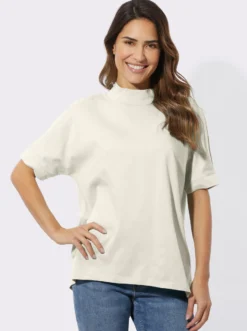 Stehkragenshirt mit Falte hinten