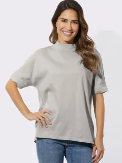 Stehkragenshirt mit Falte hinten