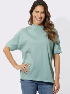 Stehkragenshirt mit Falte hinten