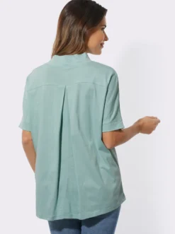 Stehkragenshirt mit Falte hinten