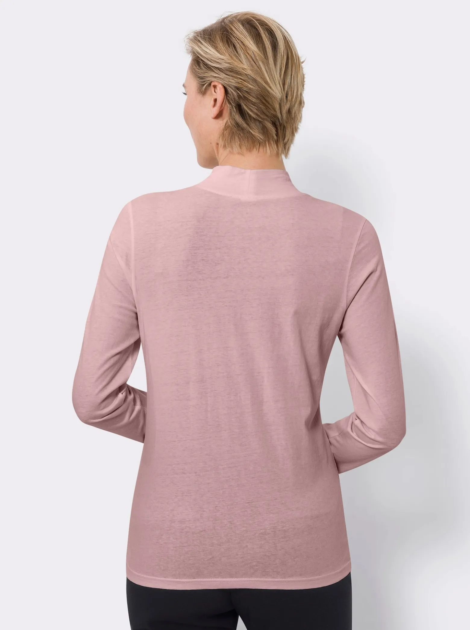 Stehkragenshirt mit Glitzersteinchen