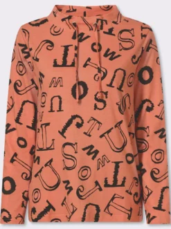 Stehkragenshirt mit Lettering-Print