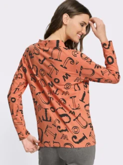 Stehkragenshirt mit Lettering-Print