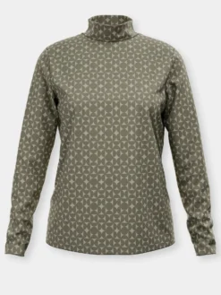 Stehkragenshirt mit Minimalmuster