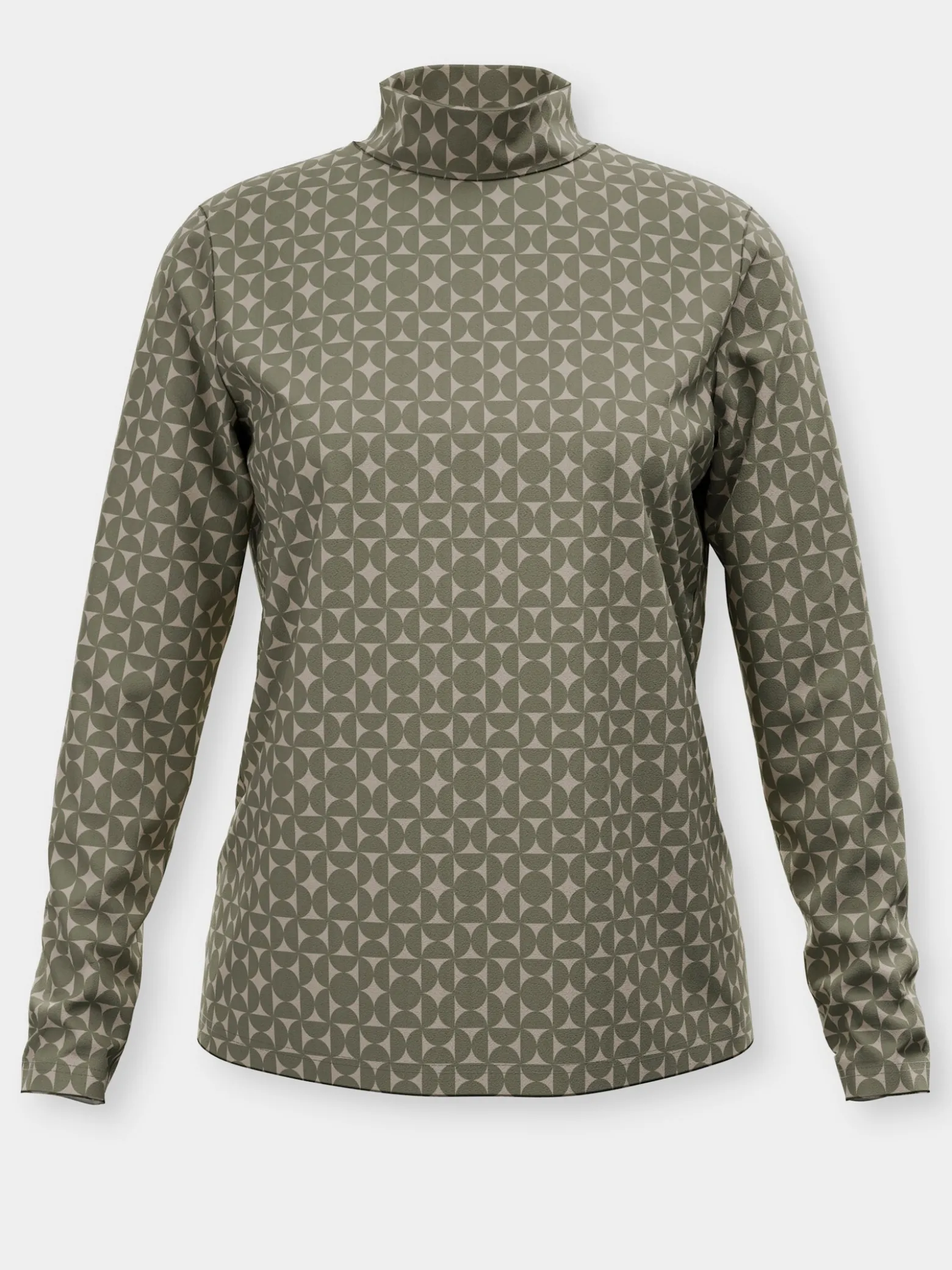 Stehkragenshirt mit Minimalmuster