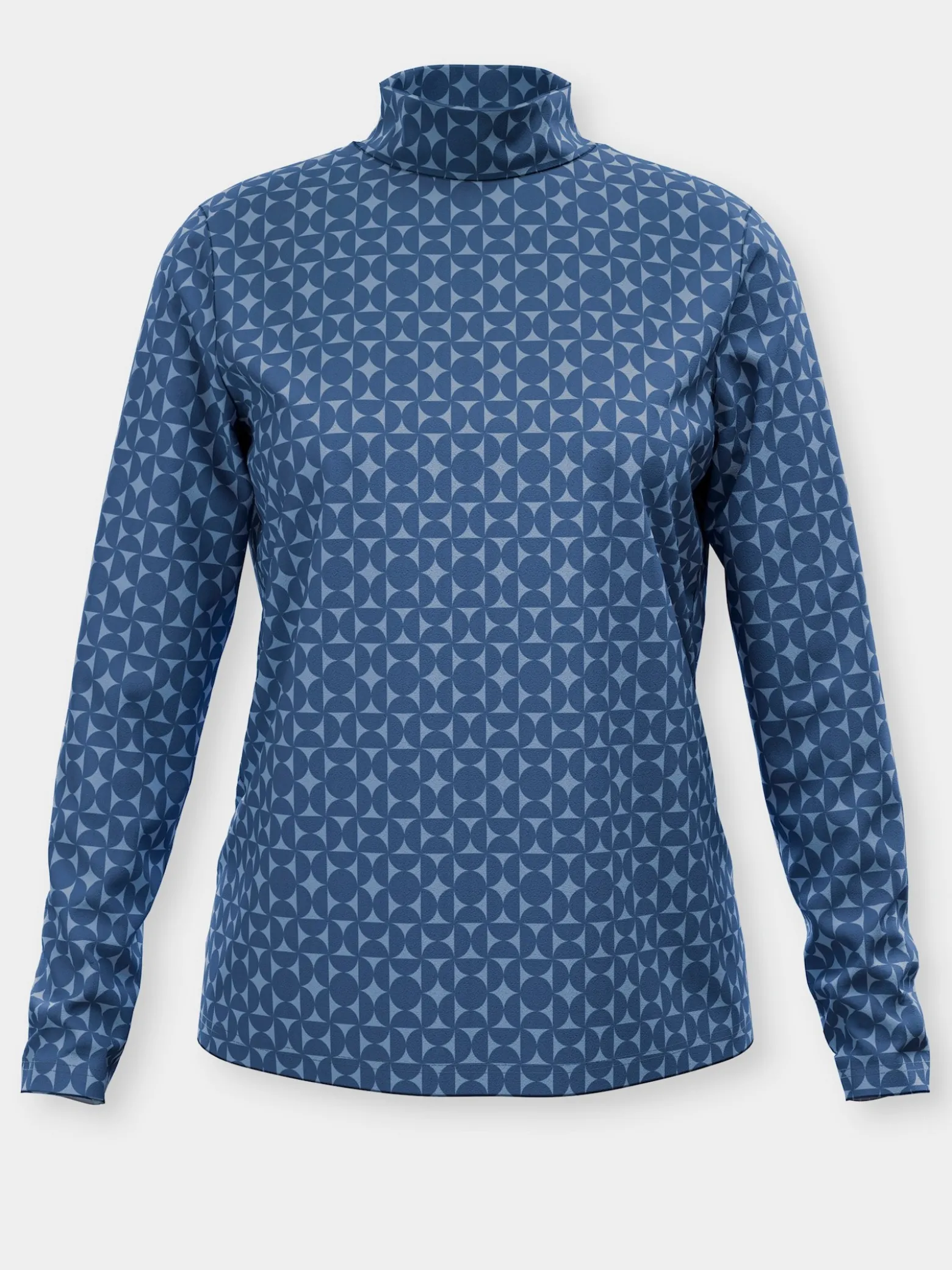 Stehkragenshirt mit Minimalmuster