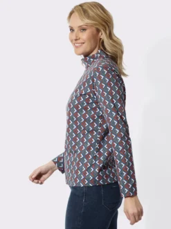 Stehkragenshirt mit Print