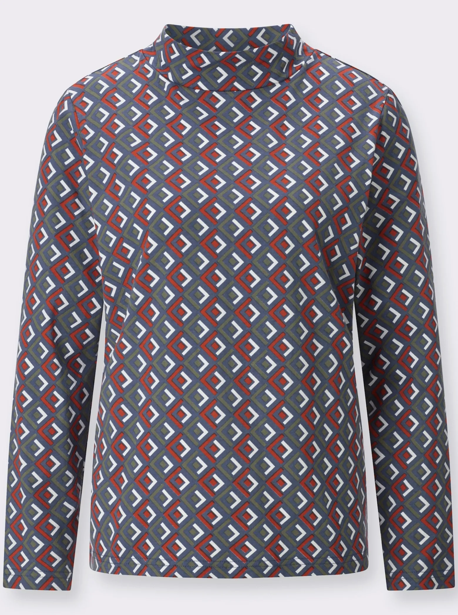 Stehkragenshirt mit Print