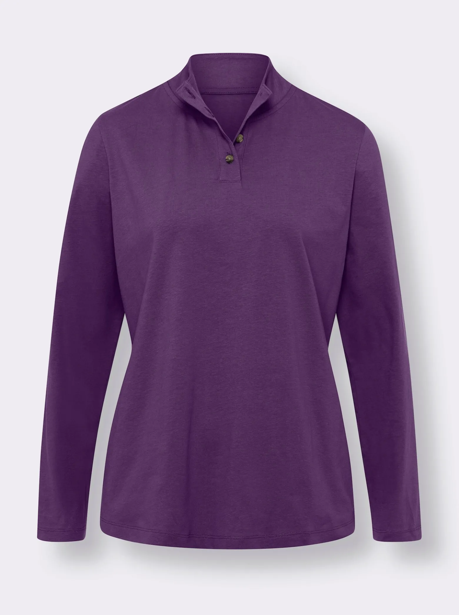 Stehkragenshirt mit Schmuckknöpfen
