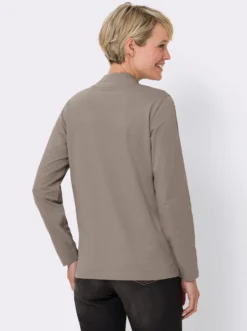 Stehkragenshirt mit Schmuckknöpfen
