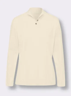 Stehkragenshirt mit Schmuckknöpfen