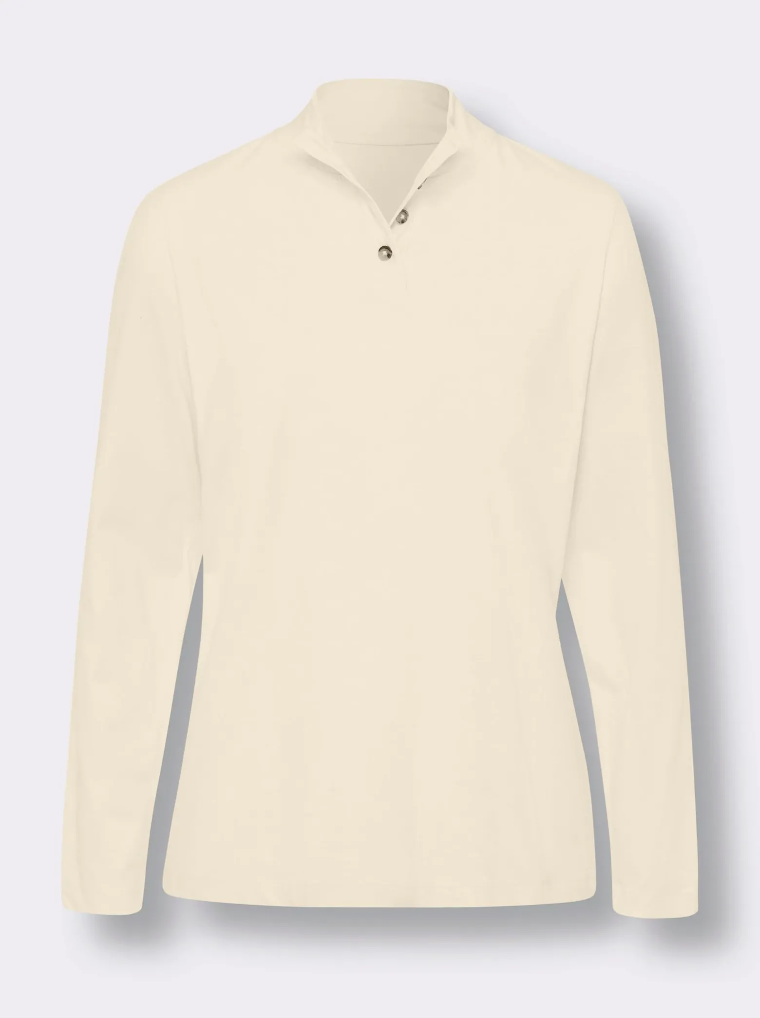 Stehkragenshirt mit Schmuckknöpfen