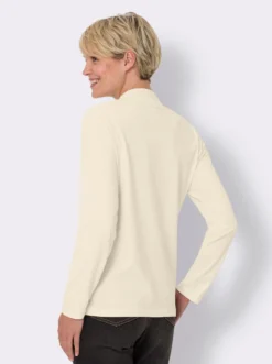 Stehkragenshirt mit Schmuckknöpfen